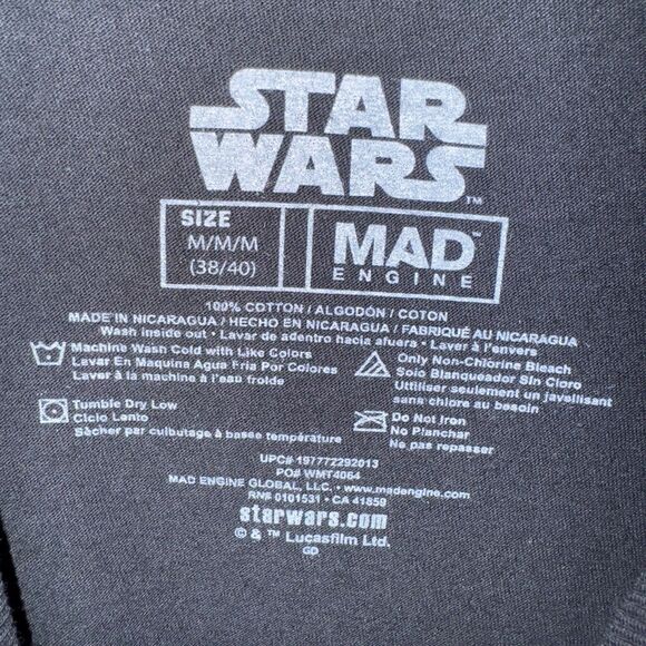 Star Wars Darth Vader Medium T-Shirt Men's Black Graphic Tee Vintage Look - Picture 3 of 6